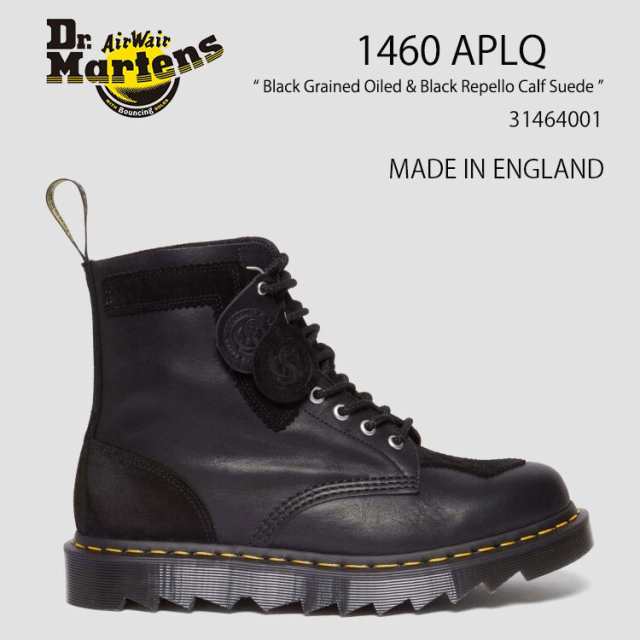 Dr.Martens ドクターマーチン 1460 APLQ Black Grained Oiled & Black Repello Calf Suede 31464001 Black