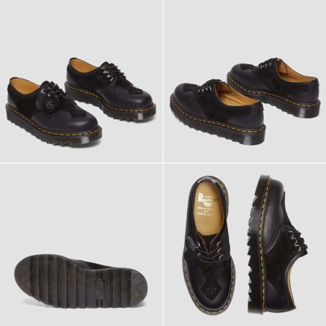 Dr.Martens ドクターマーチン 1461 APLQ Black Grained Oiled & Black Repello Calf Suede 31466001 Black_2