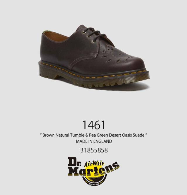 Dr.Martens ドクターマーチン シューズ 1461 Brown Natural Tumble & Pea Green Desert Oasis Suede 31855858 MADE IN ENGLAND メンズ レディース 男性用 女性用【中古】未使用品_1