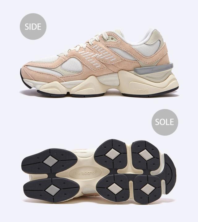 New Balance ニューバランス スニーカー U9060 PINK WHITE GRAY U9060WNA 90/60 メッシュ スエード くすみカラー ピンク ホワイト_2