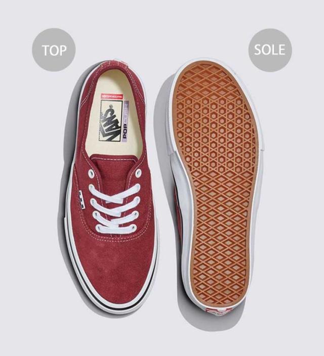 VANS バンズ スニーカー SKATE AUTHENTIC SUEDE BURGUNDY WHITE