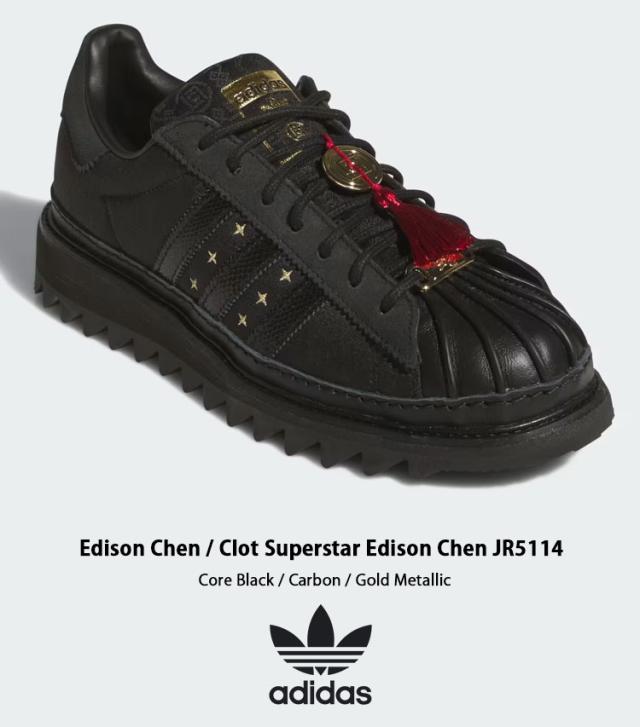 adidas originals アディダス スニーカー Clot スーパースター Edison Chen / Clot Superstar Edison Chen JR5114 Core Black / Carbon / Gold Metallic_1