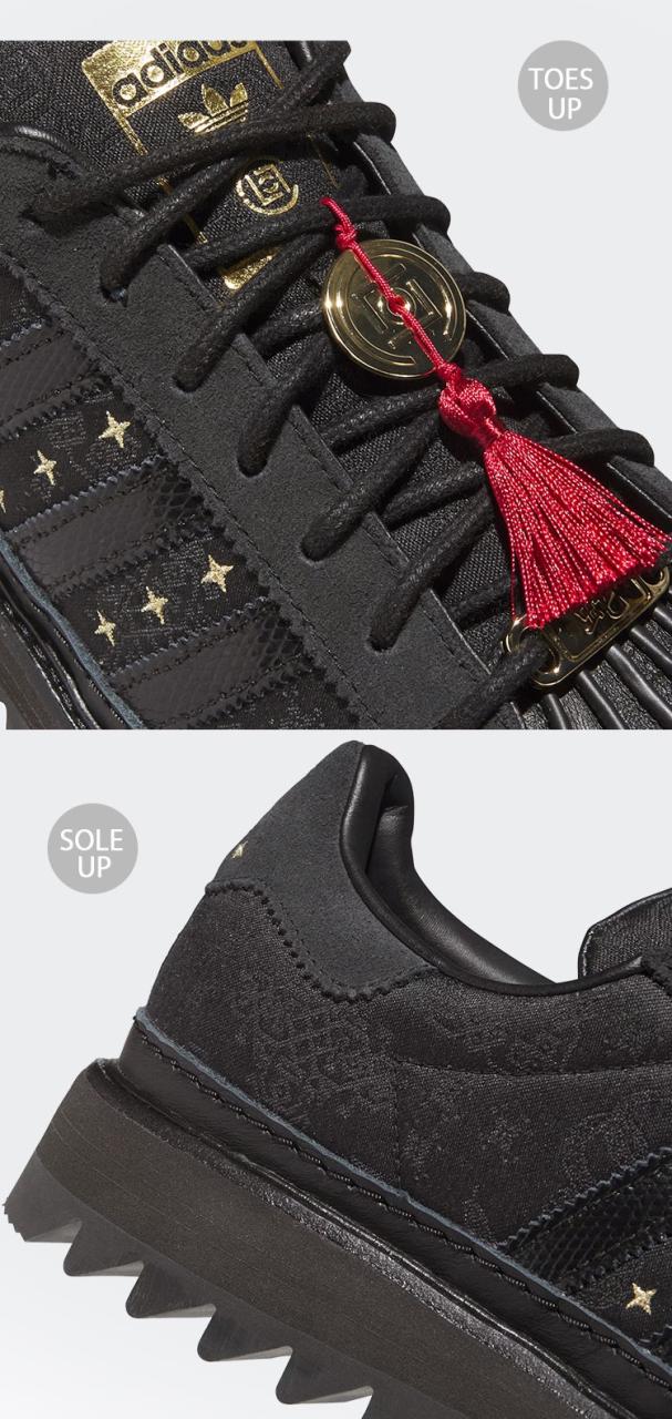 adidas originals アディダス スニーカー Clot スーパースター Edison Chen / Clot Superstar Edison Chen JR5114 Core Black / Carbon / Gold Metallic_4