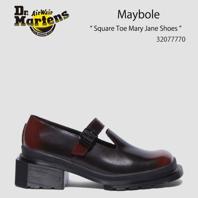 Dr.Martens ドクターマーチン パンプス Maybole Square Toe Mary Jane Shoes 32077770 BLACK+CHERRY RED ブラック チェリーレッド レディース 女性用