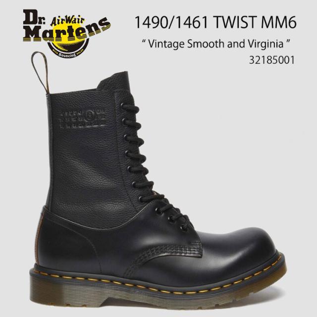 Dr.Martens ドクターマーチン ブーツ 1490 / 1461 MM6 Leather Lace Up Boots Black 32185001 VINTAGE SMOOTH+VIRGINIA の通販は