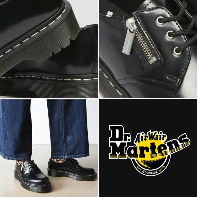 Dr.Martens ドクターマーチン 3ホールシューズ レザーシューズ 1461 Zip BEX Smooth leather Boots 41100001 Black Polished Smooth レース アンド ジップ スムース レザー ブラック メンズ レディース 男性用 女性用【中古】未使用品