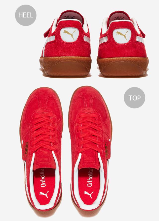 PUMA プーマ スニーカー PALERMO 396463-58 パレルモ RED WHITE GOLD シューズ レッド ホワイト ゴールド メンズ レディース_3