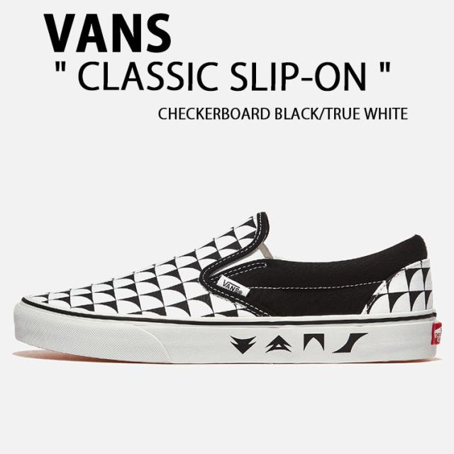 VANS バンズ スニーカー CLASSIC SLIP-ON CHECKERBOARD BLACK TRUE WHITE VN000CT5BP7 クラシック スリッポン ブラック ホワイト