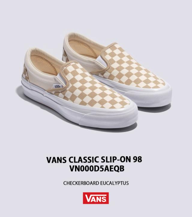 VANS バンズ スニーカー CLASSIC SLIP-ON 98 CHECKERBOARD EUCALYPTUS VN000D5AEQB クラシック スリッポン 98