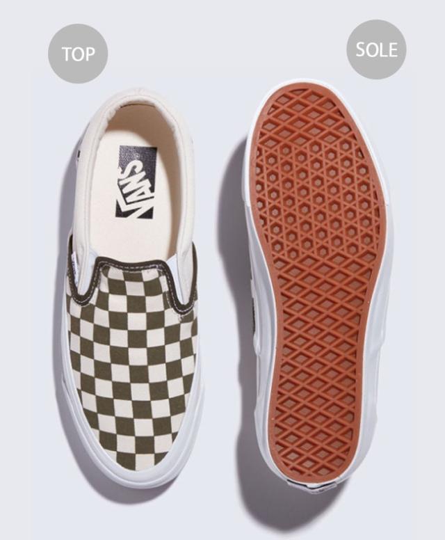 VANS バンズ スニーカー CLASSIC SLIP-ON 98 CHECKERBOARD GRAPE LEAF VN000D5AKCZ クラシック スリッポン 98