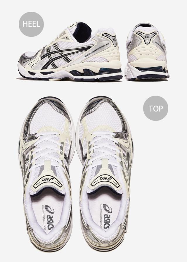 asics アシックス スニーカー GEL-KAYANO 14 1202A056-109 WHITE MIDNIGHT SILVER ゲルカヤノ シューズ ランニングシューズ メッシュ
