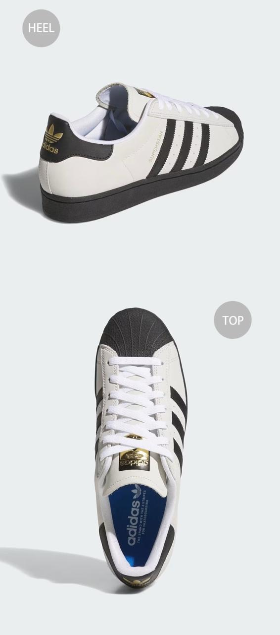 adidas originals アディダス スニーカー Superstar ADV JH8138 Crystal White / Core Black / Cloud White シューズ スーパースター ADV レザー 本革 クリスタルホワイト コアブラック クラウドホワイト_3