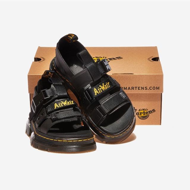Dr.Martens ドクターマーチン サンダル ストラップサンダル PEARSON ELEMENT WEBBING TRACT BLACK 31574001 ペアソン ブラック レザーサンダル ラバーソール_4