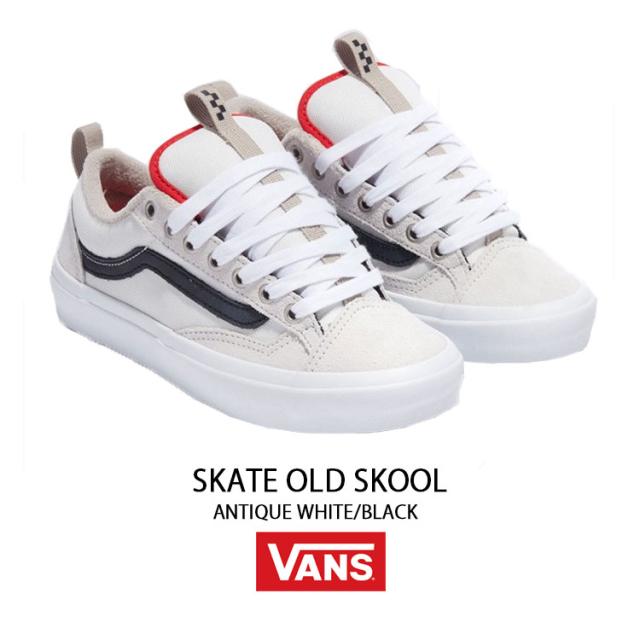 VANS バンズ スニーカー SKATE OLD SKOOL ANTIQUE WHITE BLACK VN000D5RZHJ スケートオールドスクール アンティークホワイト ブラック メンズ レディース 男性用 女性用_1