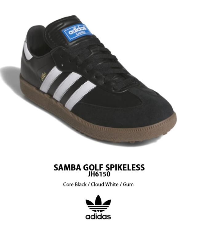adidas originals アディダス スニーカー SAMBA GOLF JH6150 サンバゴルフ スパイクレス BLACK WHITE GUM シューズ ガムソール レザー_1