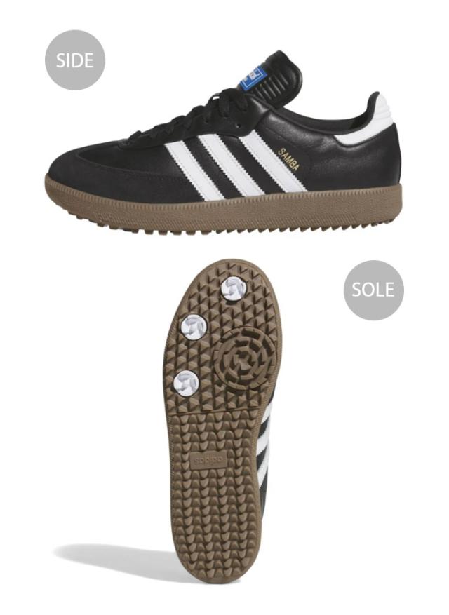 adidas originals アディダス スニーカー SAMBA GOLF JH6150 サンバゴルフ スパイクレス BLACK WHITE GUM シューズ ガムソール レザー_2