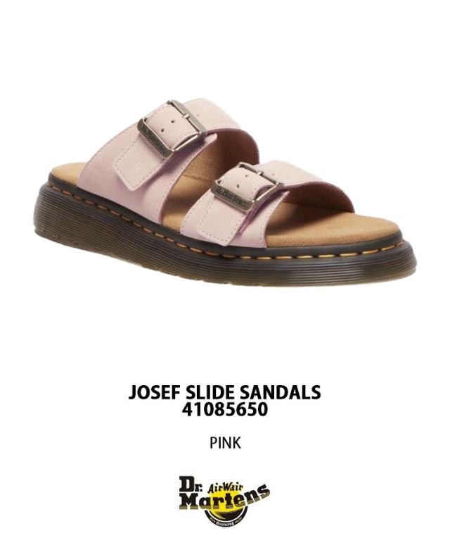 【Dr.Martens】JOSEF サンダル PINK Josef Nubuck Leather Slide Sandals in Fuchsia Pink | Dr. Martens