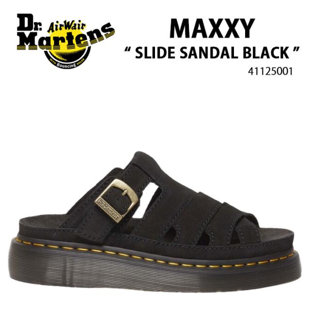 Dr.Martens ドクターマーチン サンダル MAXXY SLIDE SANDAL 41125001 シューズ マックシー スライドサンダル ブラック スエード