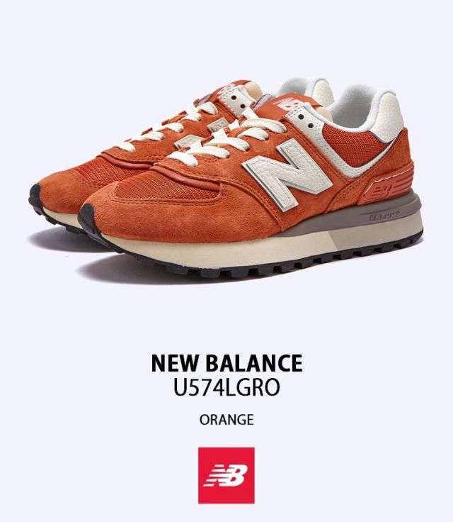 New Balance ニューバランス スニーカー U574LGRO シューズ NewBalance574 オレンジ ロゴ スエード メッシュ メンズ レディース_1