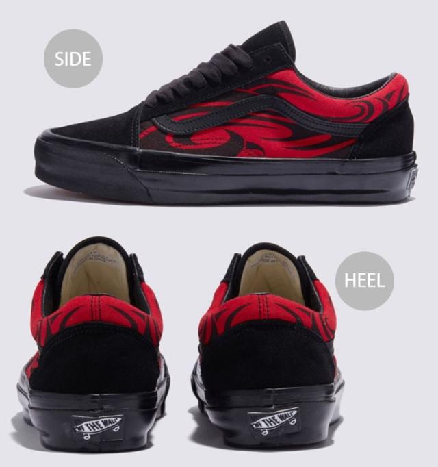 VANS バンズ スニーカー PREMIUM OLD SKOOL Y2K FLAME BLACK RED VN000D56458 プレミアム オールド スクール ワイツーケー フレーム ブラック レッド メンズ レディース_2