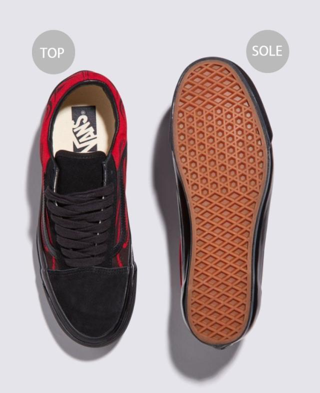 VANS バンズ スニーカー PREMIUM OLD SKOOL Y2K FLAME BLACK RED VN000D56458 プレミアム オールド スクール ワイツーケー フレーム ブラック レッド メンズ レディース_3