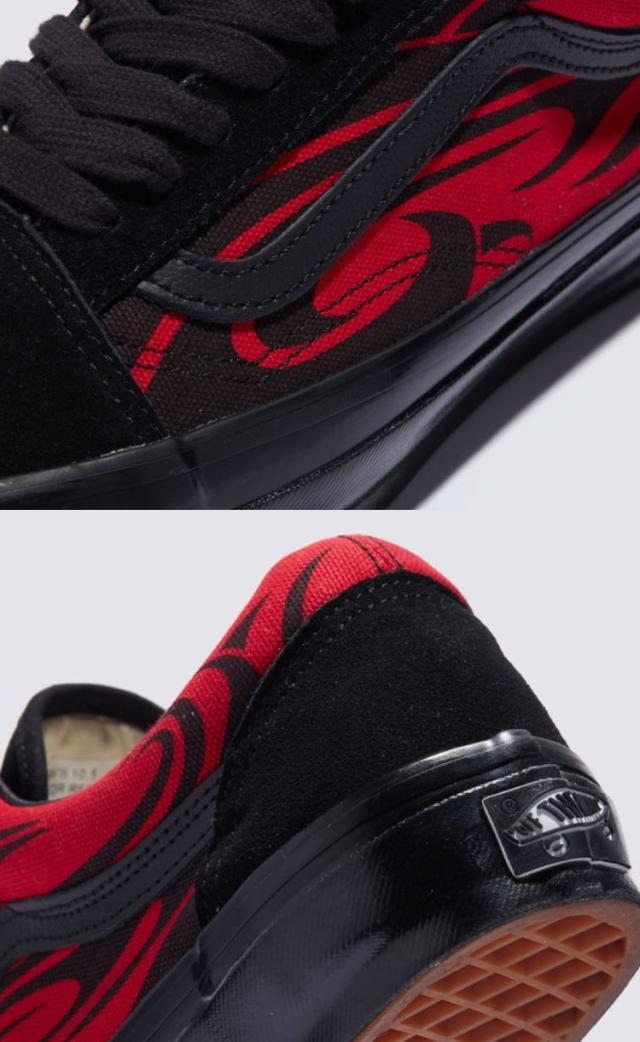 VANS バンズ スニーカー PREMIUM OLD SKOOL Y2K FLAME BLACK RED VN000D56458 プレミアム オールド スクール ワイツーケー フレーム ブラック レッド メンズ レディース_4