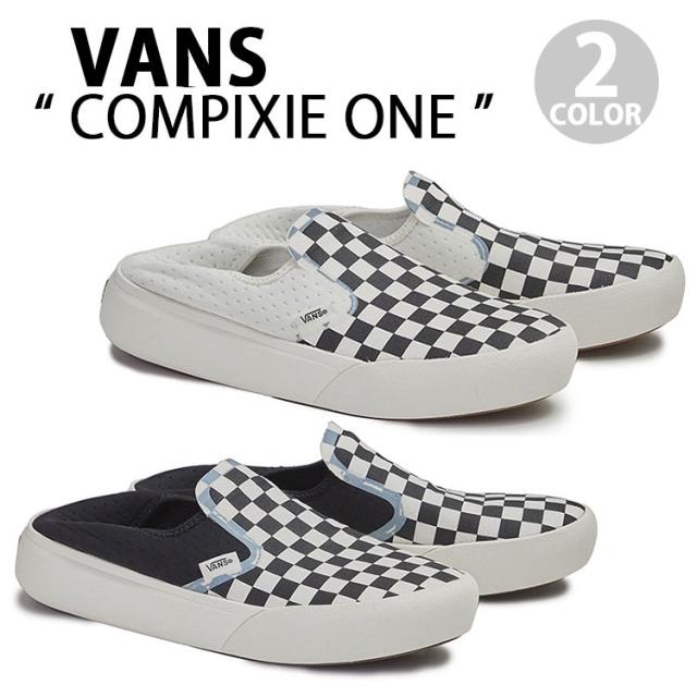 VANS バンズ スリッポン ミュール COMPIXIE ONE コンピクサーワン CHEKERBOARD チェッカーボード BLACK VN0A45J5R6R WHITE VN0A45J5Q4O