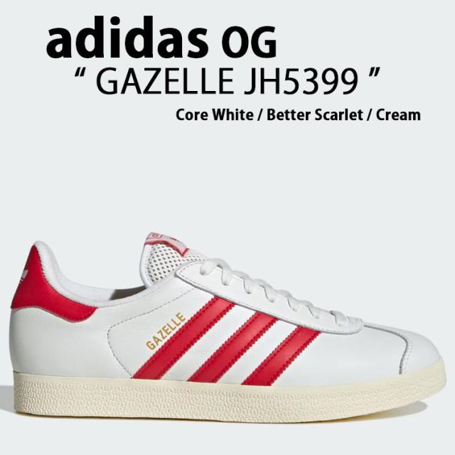 adidas originals アディダス スニーカー GAZELLE JH5399 Core White / Better Scarlet / Cream White ガゼル シューズ コアホワイト ベター スカーレット クリームホワイト