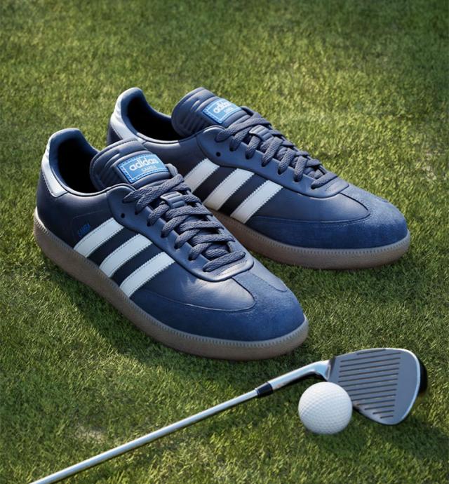 adidas originals アディダス スニーカー SAMBA LUX GOLF JP8544 サンバゴルフ ラグジュアリー スパイクレス INDIGO WHITE ガムソール_4