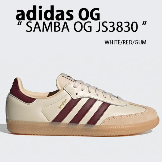 adidas originals アディダス スニーカー SAMBA OG WHITE RED GUM JS3830 シューズ サンバ オリジナル ホワイト レッド ガム