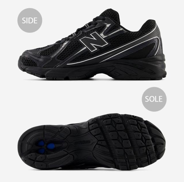 New Balance ニューバランス スニーカー U740BM2 シューズ NewBalance740 ブラック シルバー ロゴ メッシュ メンズ レディース_2