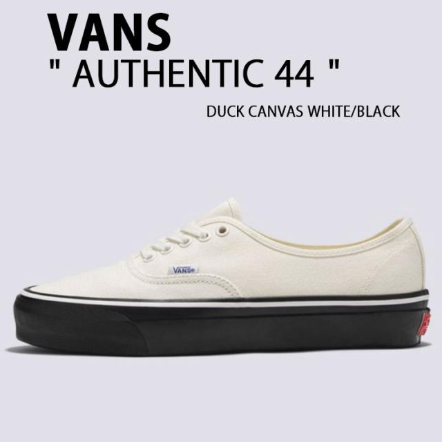VANS バンズ スニーカー AUTHENTIC 44 DUCK CANVAS WHITE BLACK VN000EBNYB2 オーセンティック 44 ダックキャンバスホワイト ブラック
