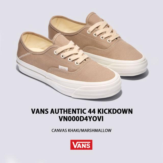 VANS バンズ スニーカー AUTHENTIC 44 KICKDOWN CANVAS KHAKI MARSHMALLOW VN000D4YOVI オーセンティック 44 キックダウン カーキ