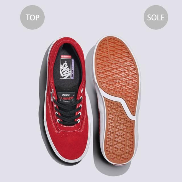 VANS バンズ スニーカー SKATE CURREN CAPLES RED WHITE VN000D85Y52 スケート カレン ケープルズ レッド ホワイト シューズ_3