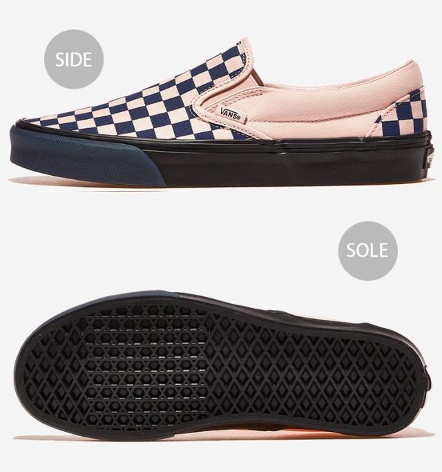 VANS バンズ スニーカー CLASSIC SLIP-ON CHECKERBOARD NAVY PINK VN000EACGLE クラシックスリッポン チェッカーボード ネイビー ピンク 男性用 女性用_2