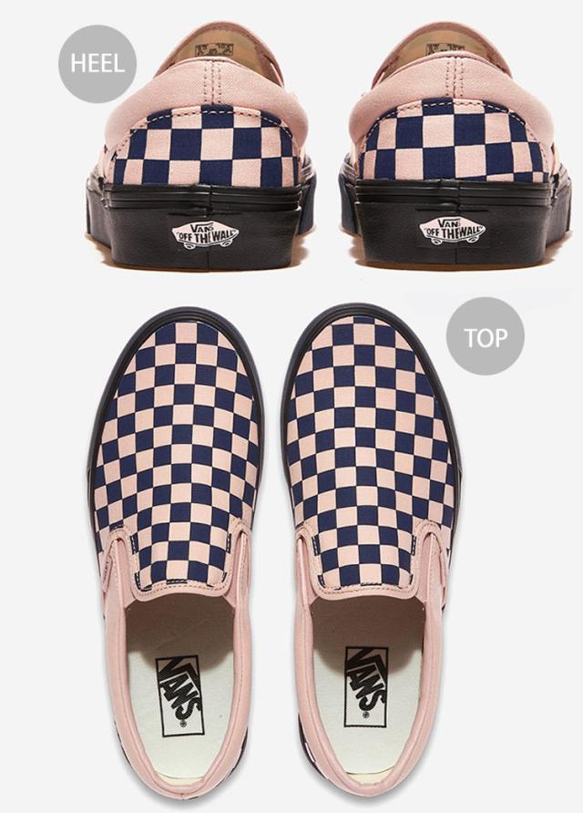 VANS バンズ スニーカー CLASSIC SLIP-ON CHECKERBOARD NAVY PINK VN000EACGLE クラシックスリッポン チェッカーボード ネイビー ピンク 男性用 女性用_3