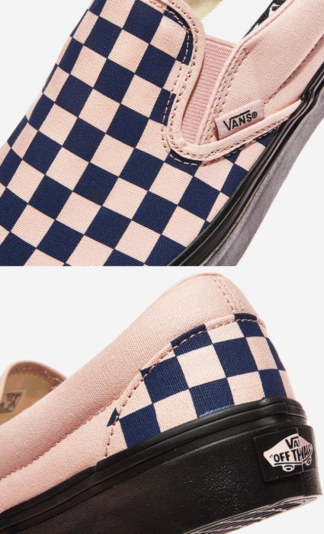 VANS バンズ スニーカー CLASSIC SLIP-ON CHECKERBOARD NAVY PINK VN000EACGLE クラシックスリッポン チェッカーボード ネイビー ピンク 男性用 女性用_4