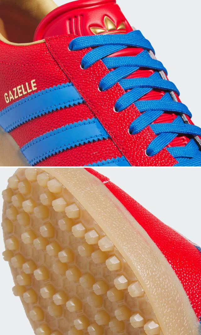 adidas Originals アディダス スニーカー GAZELLE LUX SPIKELESS GOLF SHOES JQ7720 SCARLET BLUE GRM ガゼル ラックス スパイクレス ゴルフシューズ スカーレット ブルー ガム メンズ レディース 男性用 女性用