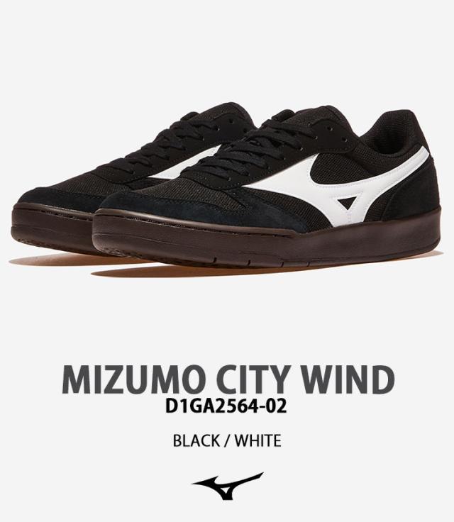 Mizuno ミズノ スニーカー CITY WIND D1GA2564-02 BLACK WHITE シューズ シティウィンド ブラック ホワイト スエード メンズ レディース