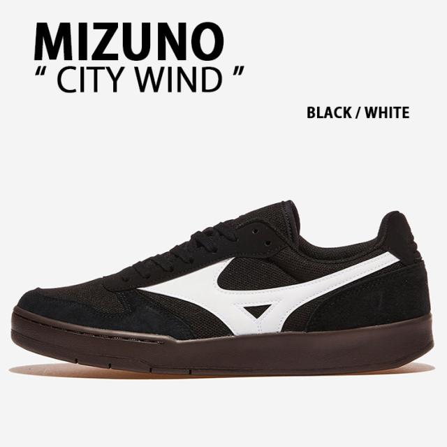 Mizuno ミズノ スニーカー CITY WIND D1GA2564-02 BLACK WHITE シューズ シティウィンド ブラック ホワイト スエード メンズ レディース