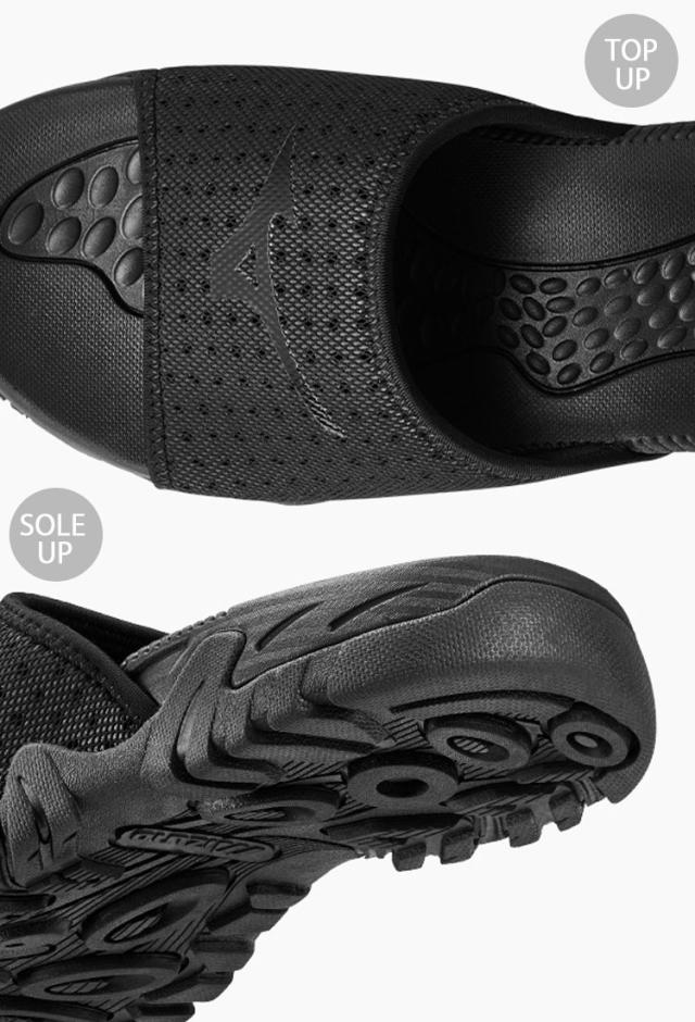 Mizuno ミズノ メンズ シャワーサンダル GRIP SLIDE MS D1GE2405 BLACK KHAKI シューズ 横すべりサンダル 家庭用スリッパ 押し並べて型 黒いこと カーキ