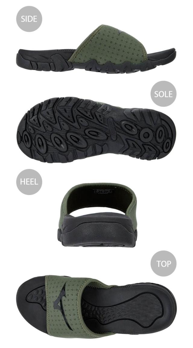 Mizuno ミズノ メンズ シャワーサンダル GRIP SLIDE MS D1GE2405 BLACK KHAKI シューズ 横すべりサンダル 家庭用スリッパ 押し並べて型 黒いこと カーキ