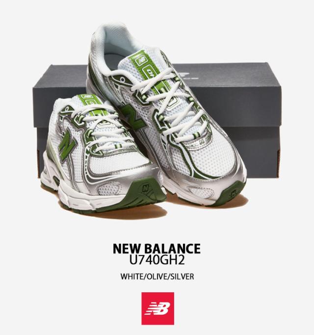 New Balance ニューバランス スニーカー U740 U740GH WHITE OLIVE SILVER シューズ ホワイト オリーブ シルバー ABZORBクッション_1
