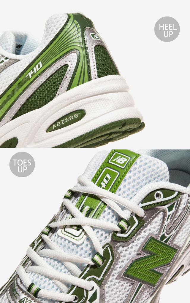 New Balance ニューバランス スニーカー U740 U740GH WHITE OLIVE SILVER シューズ ホワイト オリーブ シルバー ABZORBクッション_4