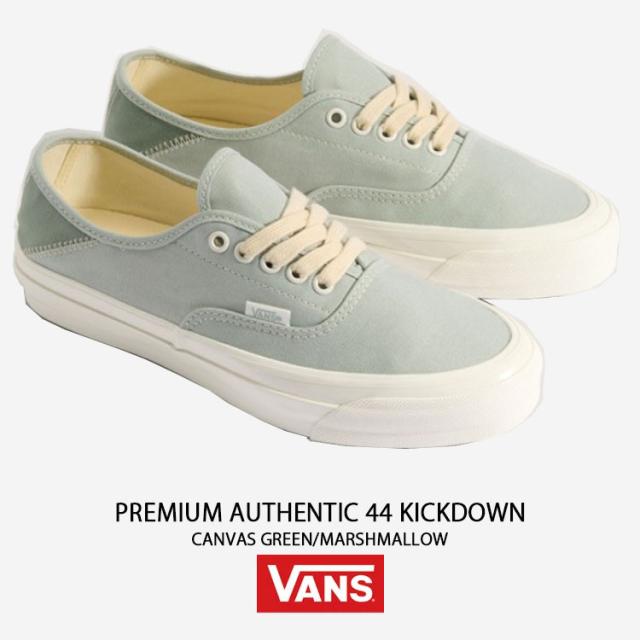 VANS バンズ スニーカー PREMIUM AUTHENTIC 44 KICKDOWN CANVAS GREEN MARSHMALLOW VN000D4YV0N プレミアム オーセンティック44 キックダウン キャンバス グリーン マシュマロ 男性用 女性用_1
