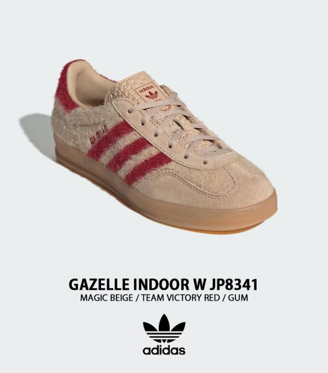 adidas originals アディダス レディース スニーカー GAZELLE INDOOR W JP8341 シューズ ガゼルインドアW BEIGE RED ベージュ レッド_1