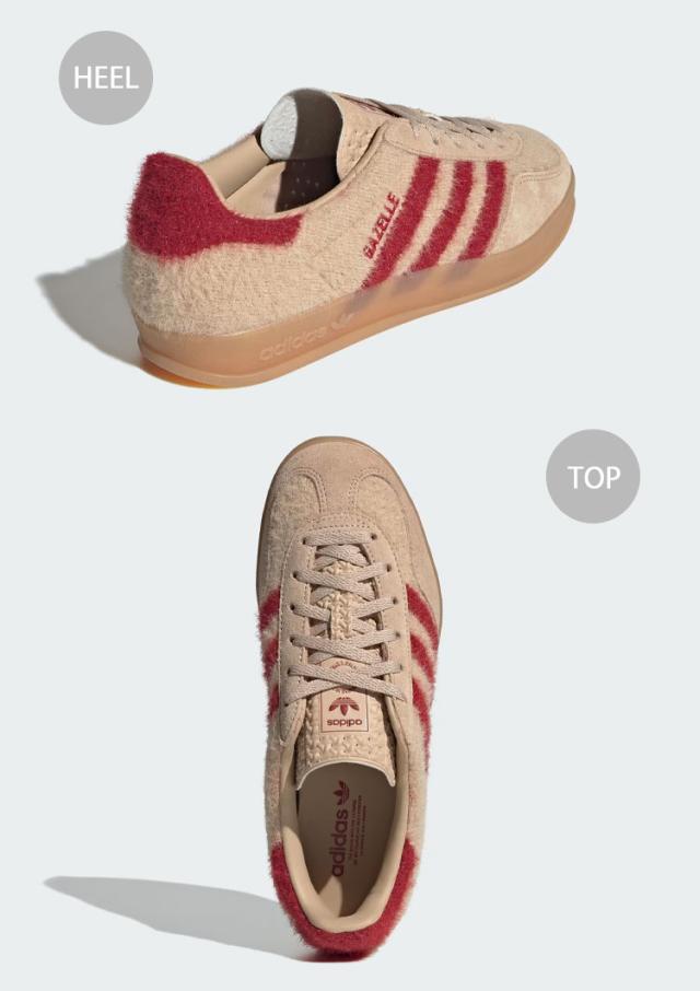 adidas originals アディダス レディース スニーカー GAZELLE INDOOR W JP8341 シューズ ガゼルインドアW BEIGE RED ベージュ レッド_3