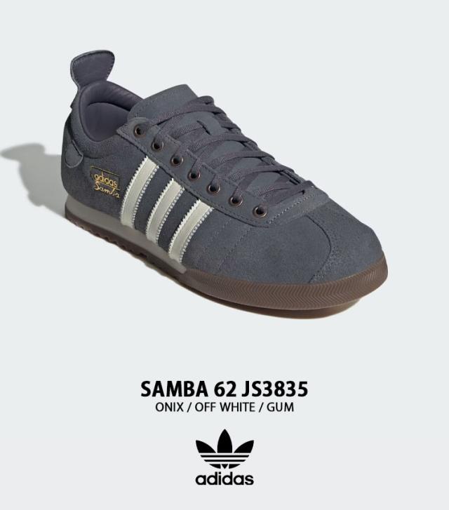 adidas originals アディダス スニーカー SAMBA 62 JS3835 GREY シューズ サンバ62 グレー スエード Tトゥ メンズ レディース_1