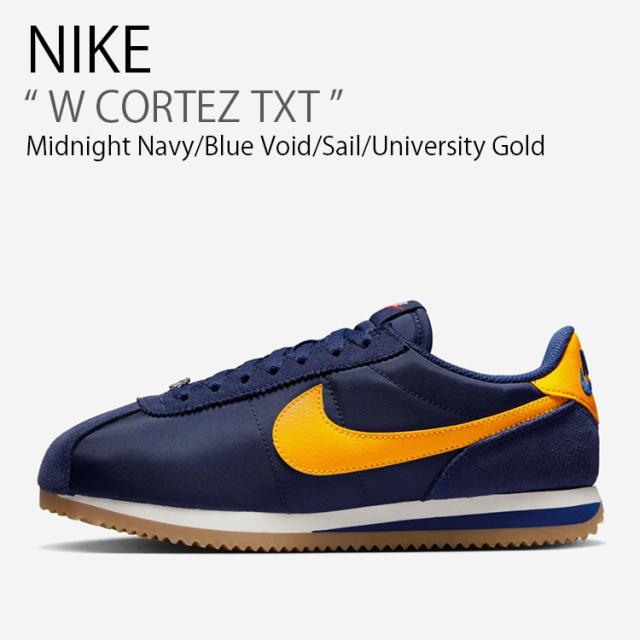 NIKE ナイキ スニーカー W CORTEZ TXT ウィメンズ コルテッツ テキスタイル DZ2795-403 ローカット ネイビー イエロー メンズ レディース