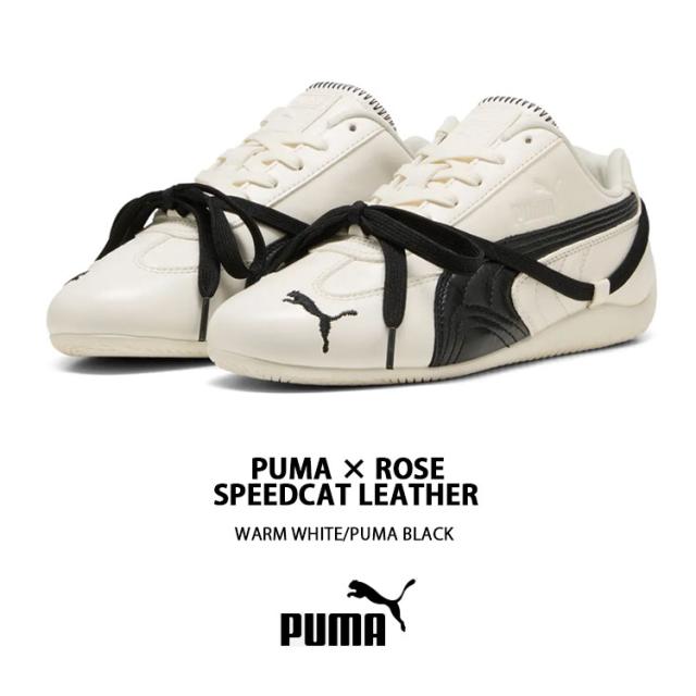 PUMA ロゼ×プーマ スニーカー ROSE SPEEDCAT LEATHER WHITE BLACK スピードキャット 404390- 01 コラボ ドライビングシューズ ホワイト PUMA ロゼ×プーマ スニーカー ROSE SPEEDCAT LEATHER WHITE BLACK